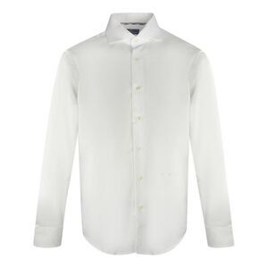 Aquascutum Mens Plain Long-Sleeved Shirt / White